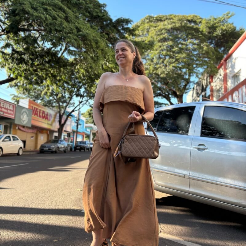 VESTIDO LINHO MARROM 56736