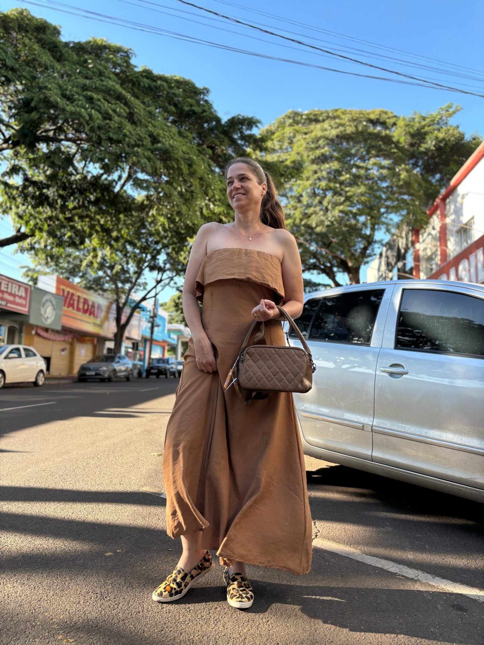 VESTIDO LINHO MARROM 56736