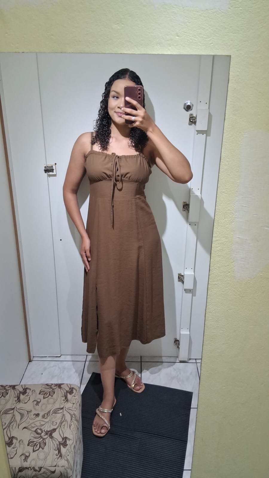 VESTIDO MARROM LONGO 56736