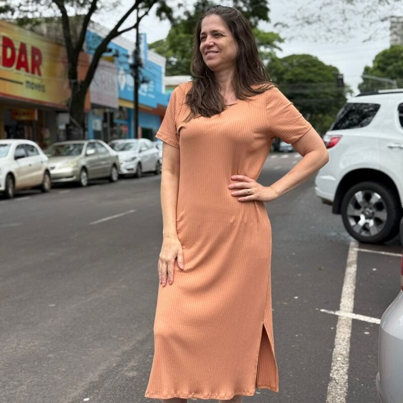VESTIDO CANELADO 57367