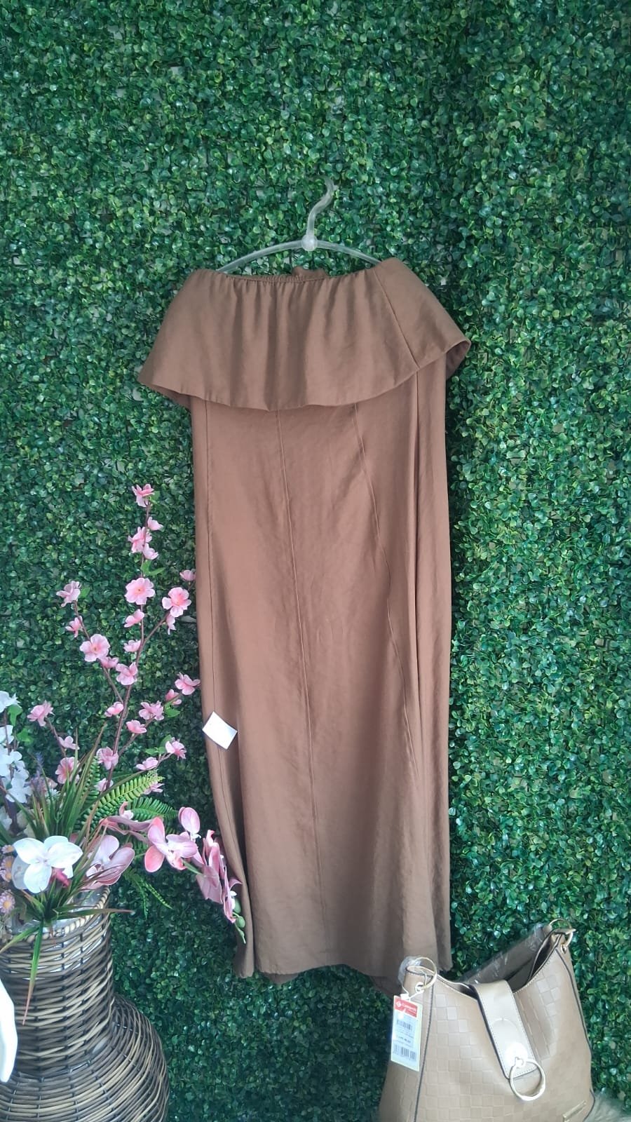 VESTIDO LINHO MARROM ESCURO 56736 - Imagem 2