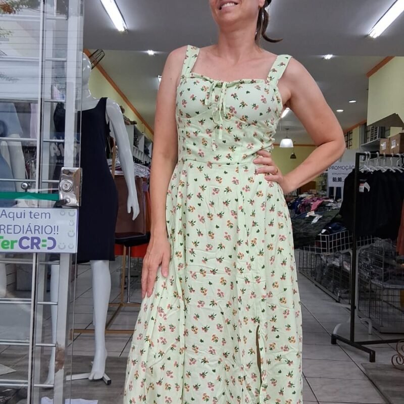 VESTIDO ESTAMPADO DE ALÇAS 57470